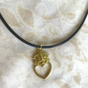 NWT Women's/Girls Symbolize Goldplated Charm Pendant with Black Cord Necklace